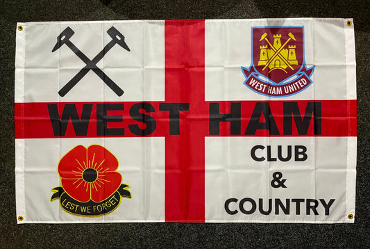 WEST HAM - 'CLUB & COUNTRY POPPY ST GEORGE' FLAG (WES05)