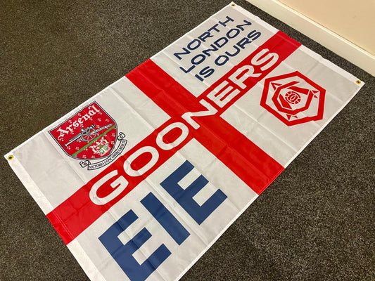 ARSENAL - 'GOONERS EIE ST GEORGE' FLAG (AR11)