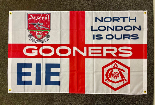 ARSENAL - 'GOONERS EIE ST GEORGE' FLAG (AR11)