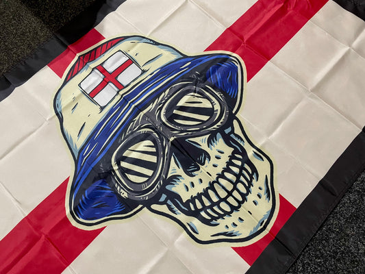 ENGLAND - VINTAGE MIGLIA SKULL ST GEORGE CROSS FLAG (ENG09)