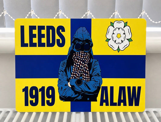 'LEEDS CASUAL ST GEORGE FLAG' Yellow Metal Sign
