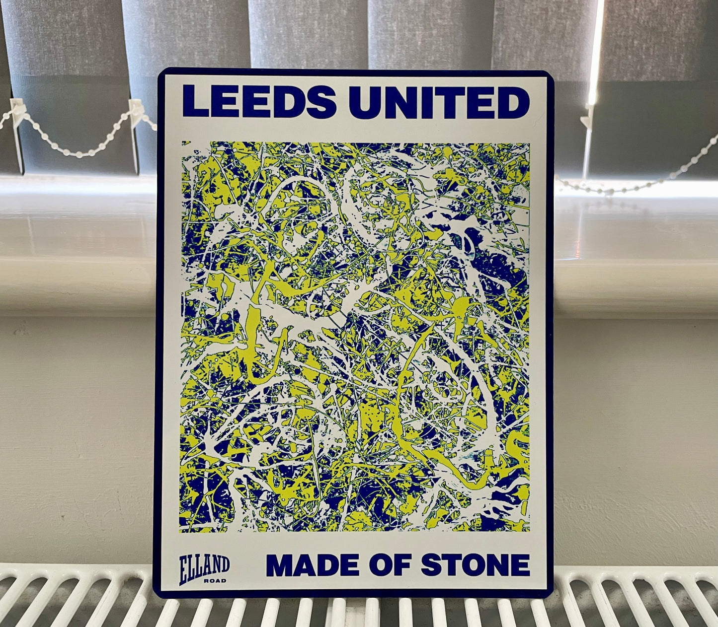 'LEEDS UNITED - MADE OF STONE' Metal Sign