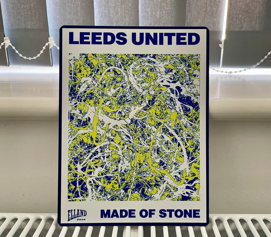 'LEEDS UNITED - MADE OF STONE' Metal Sign