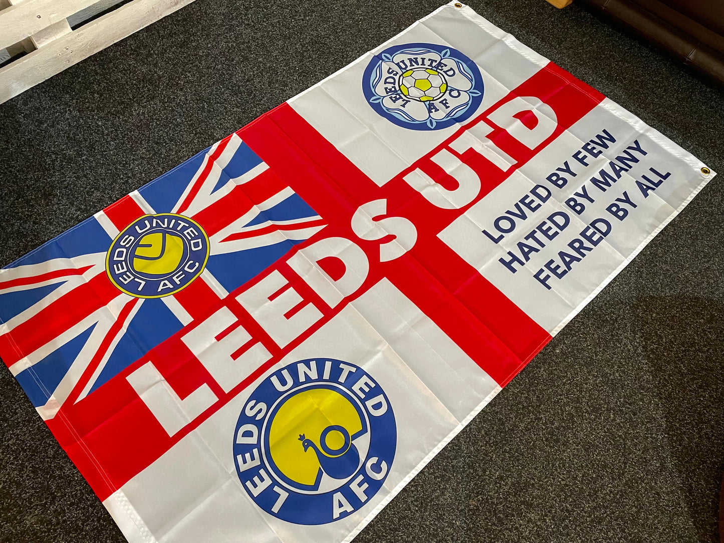 LEEDS - 'LOVED BY FEW HATED BY MANY' FLAG (LU35)