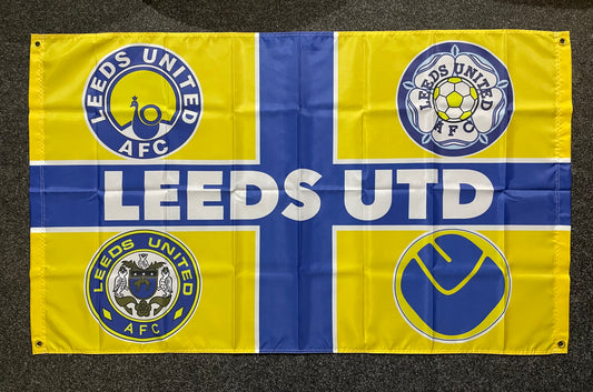 LEEDS - 'RETRO BADGES ST GEORGE' FLAG YELLOW (LU33)