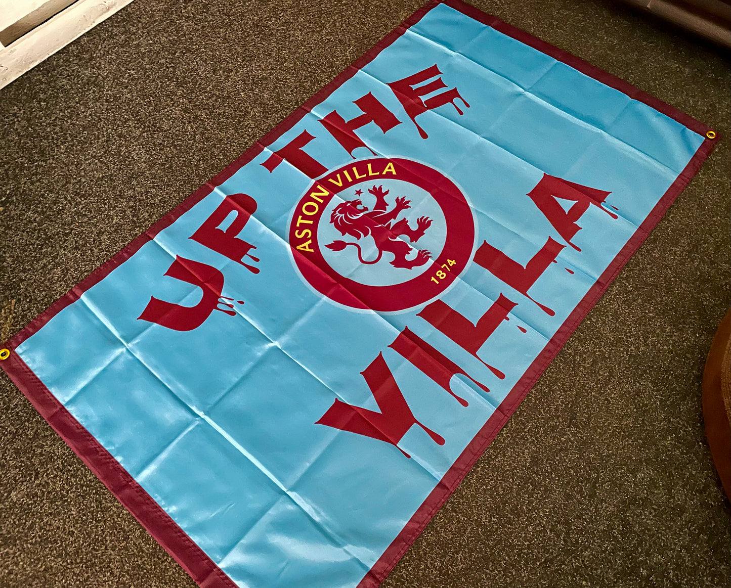 VILLA - 'UP THE VILLA' FLAG LIGHT BLUE (VIL02)
