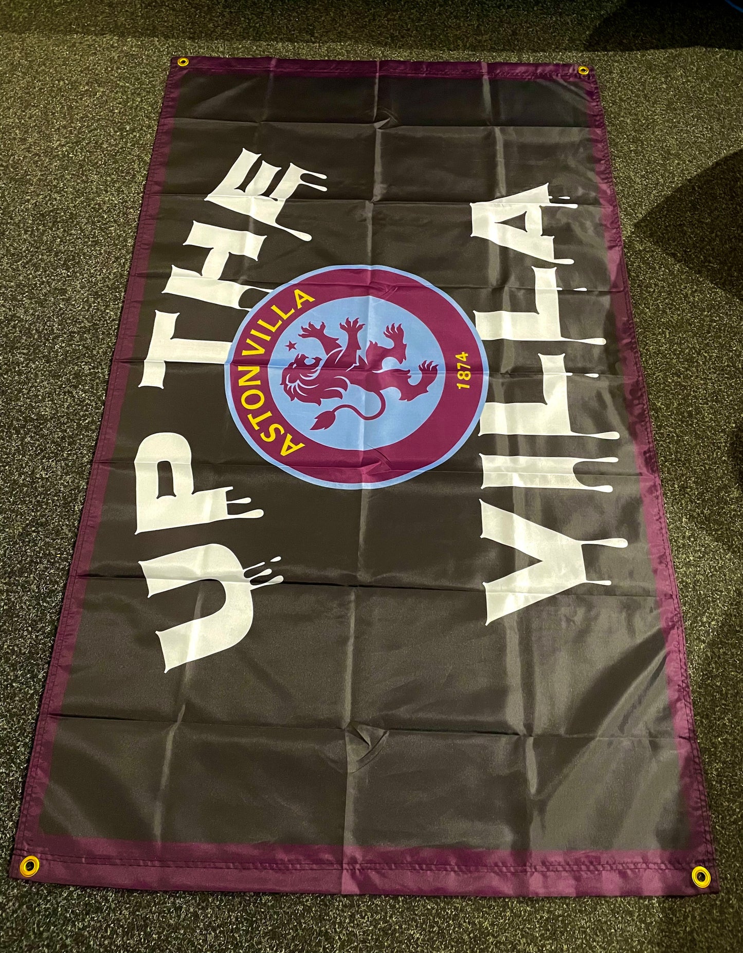 VILLA - 'UP THE VILLA' FLAG BLACK (VIL03)