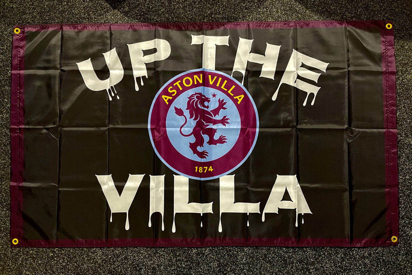 VILLA - 'UP THE VILLA' FLAG BLACK (VIL03)