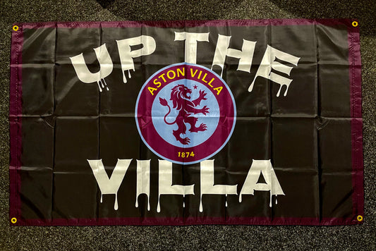 VILLA - 'UP THE VILLA' FLAG BLACK (VIL03)