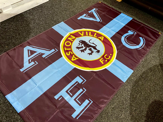 VILLA - 'RETRO VILLA BADGE ST GEORGE' FLAG CLARET (VIL04)