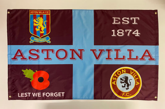 VILLA - 'RETRO VILLA BADGE ST GEORGE' FLAG CLARET (VIL10)