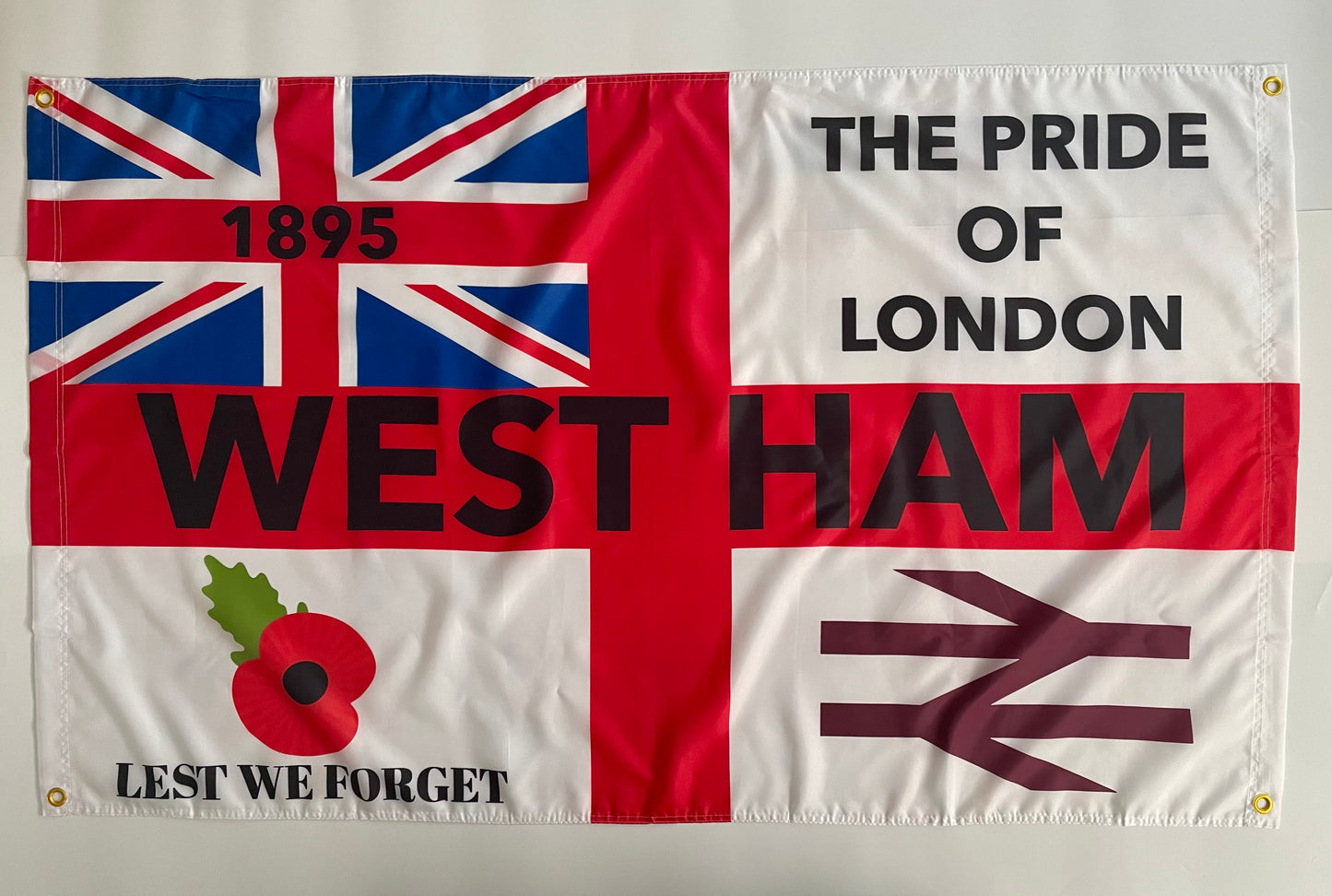 WEST HAM - 'PRIDE OF LONDON POPPY ST GEORGE' FLAG (WES15)