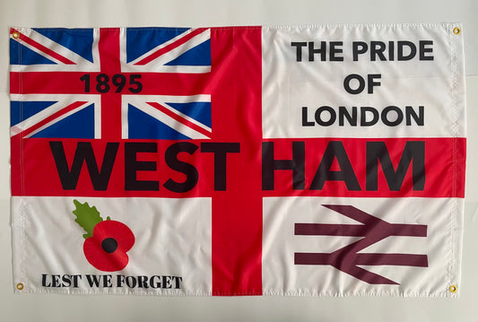 WEST HAM - 'PRIDE OF LONDON POPPY ST GEORGE' FLAG (WES15)