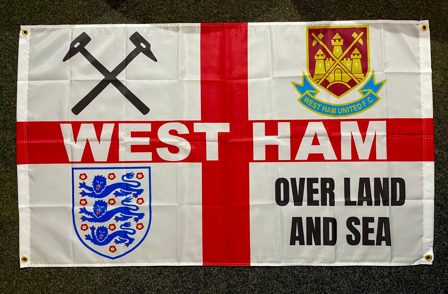 WEST HAM - 'ENGLAND OVER LAND AND SEA ST GEORGE' FLAG (WES03)