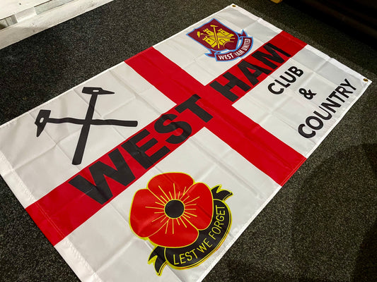 WEST HAM - 'CLUB & COUNTRY POPPY ST GEORGE' FLAG (WES05)