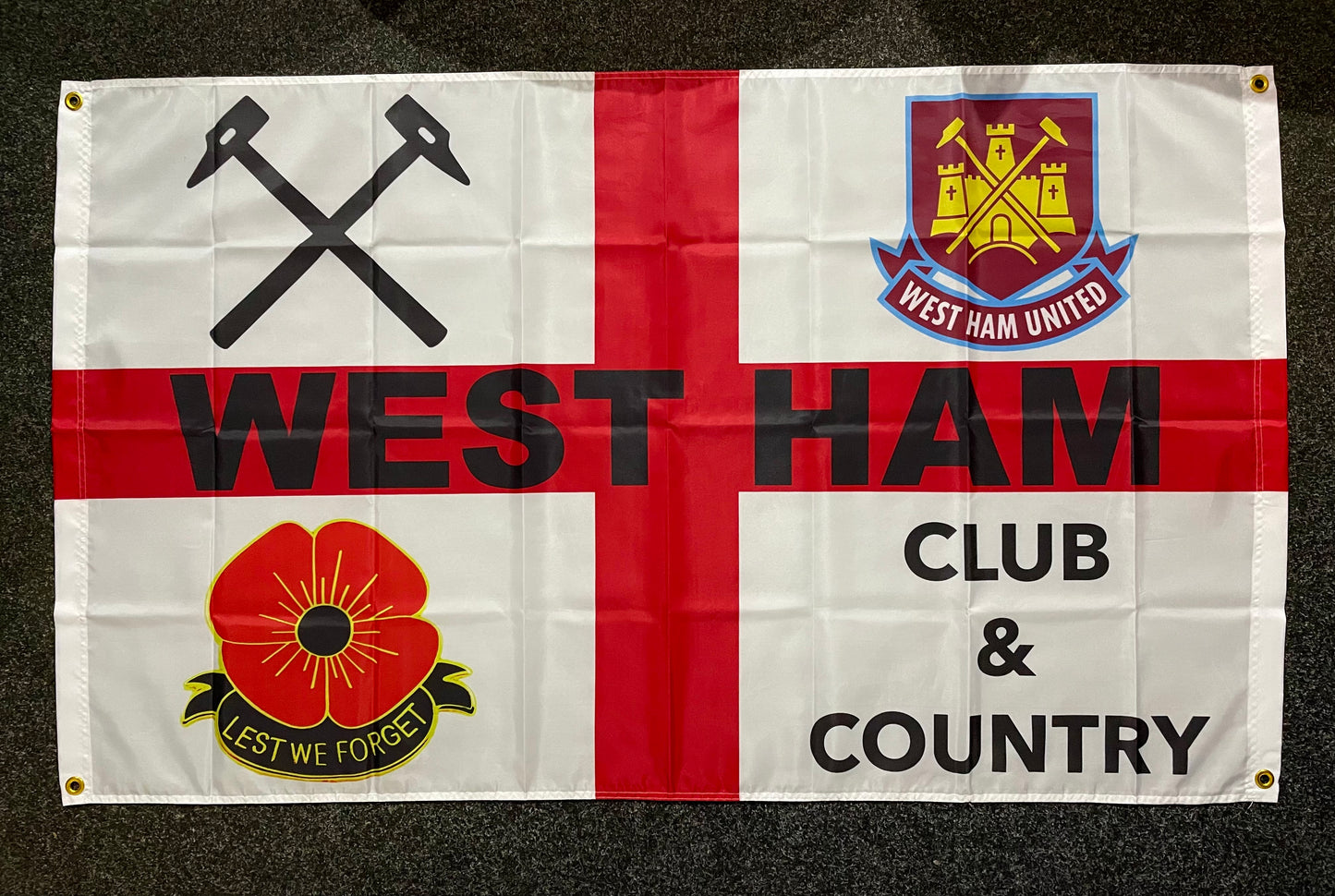 WEST HAM - 'CLUB & COUNTRY POPPY ST GEORGE' FLAG (WES05)